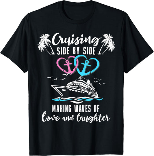 Romantic Cruising Husband Wife Ship Couple Cruise T-Shirt - T-Shirt | Black