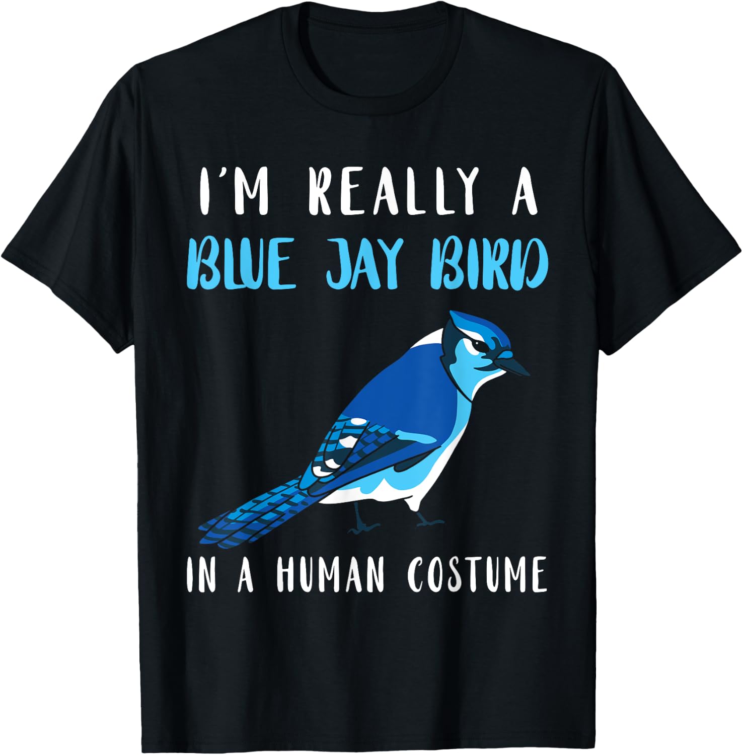 Steller's Jay Blue Jay Bird Human Costume Artistic Animal T-Shirt - T-Shirt | Black