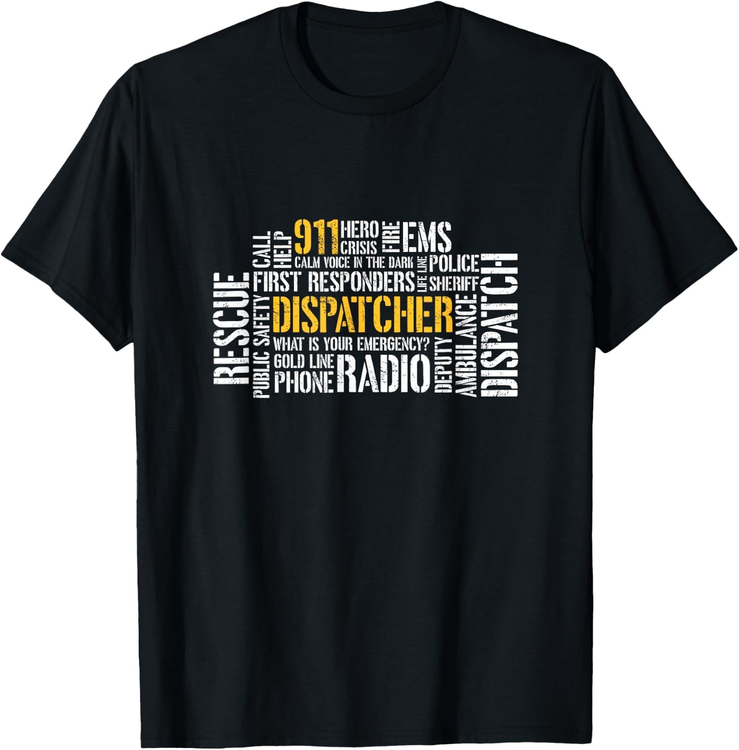 911 Dispatcher Rescue Dispatch EMS Police First Responder T-Shirt - T-Shirt | Black