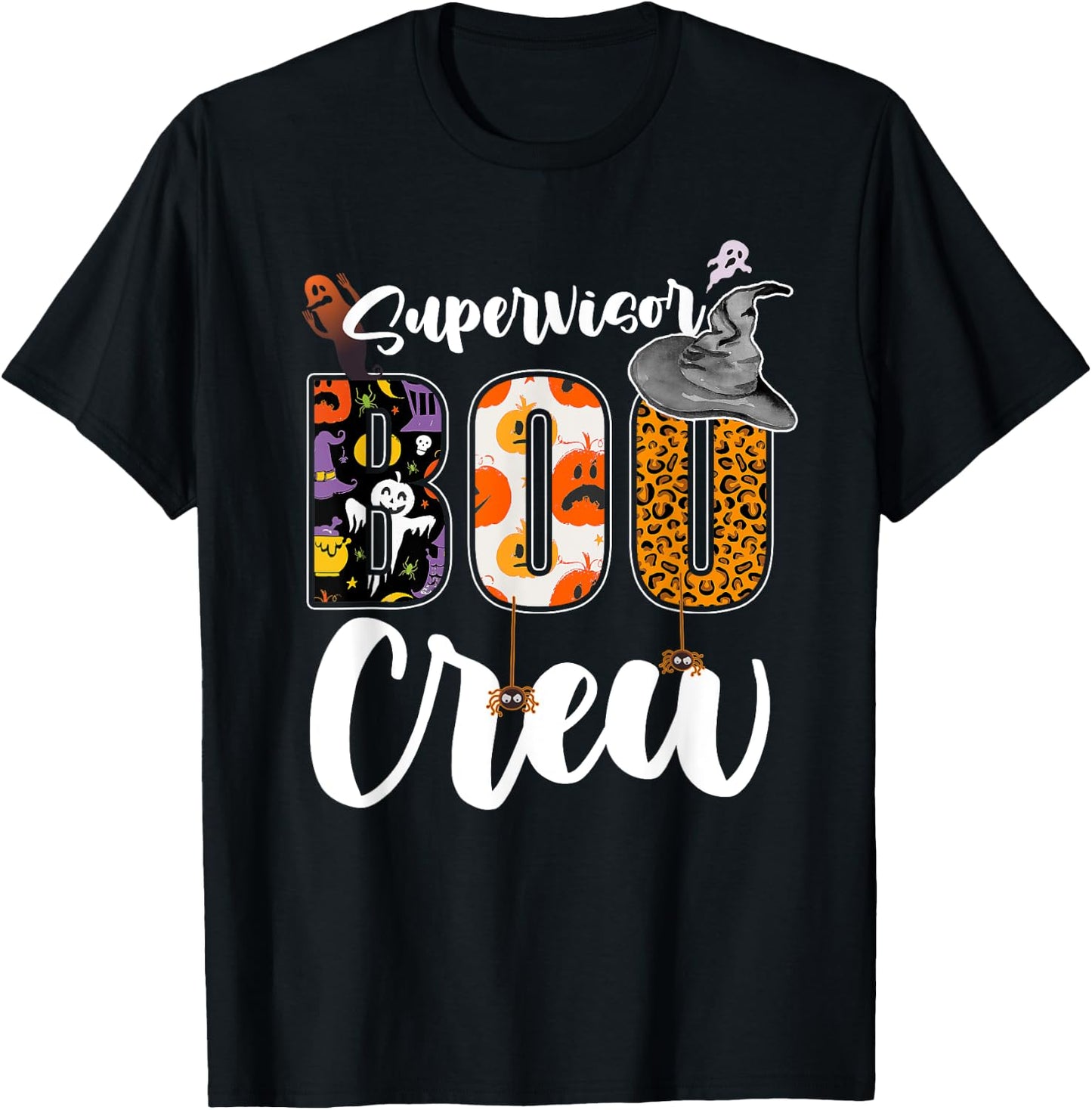 Supervisor Boo Crew Halloween Matching Manager T-Shirt - T-Shirt | Black