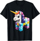 Master Builder Bricks Blocks Play Toys Unicorn T-Shirt - T-Shirt | Black