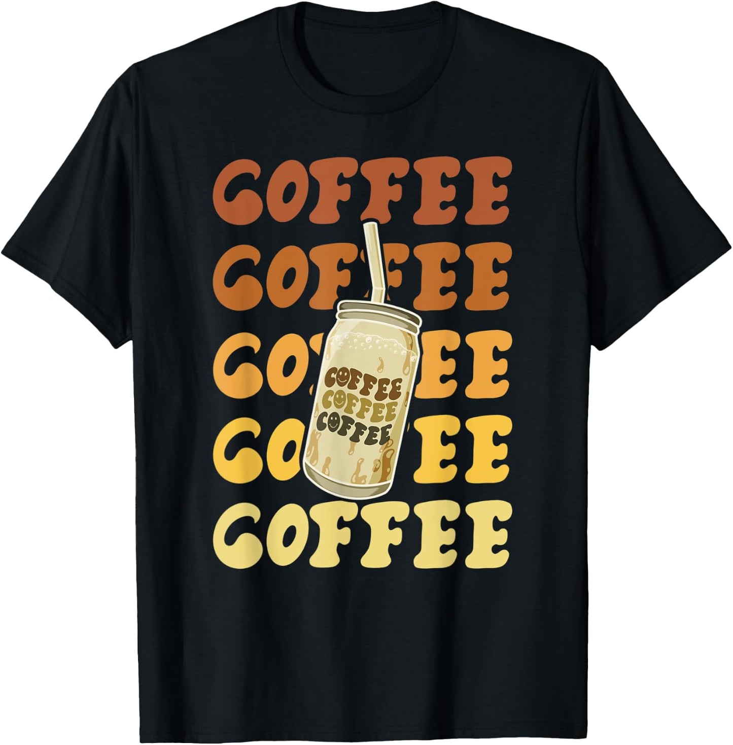 Vintage Cute Coffee Lover and Baristas Big Jar Coffee Lovers T-Shirt - T-Shirt | Black