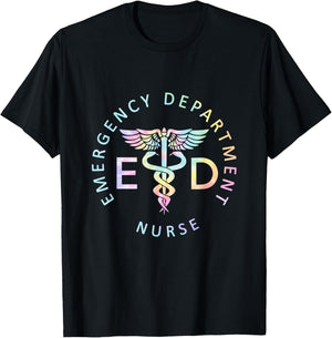 Emergency Nurse ED Nurse ER Emergency Department Nur Tie Dye T-Shirt - T-Shirt | Black