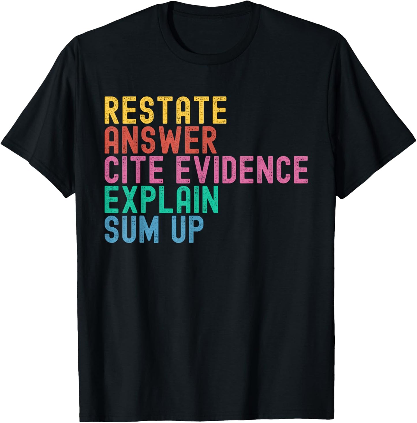 Races Writing Strategy Funny Text Evidence English Teacher T-Shirt - T-Shirt | Black
