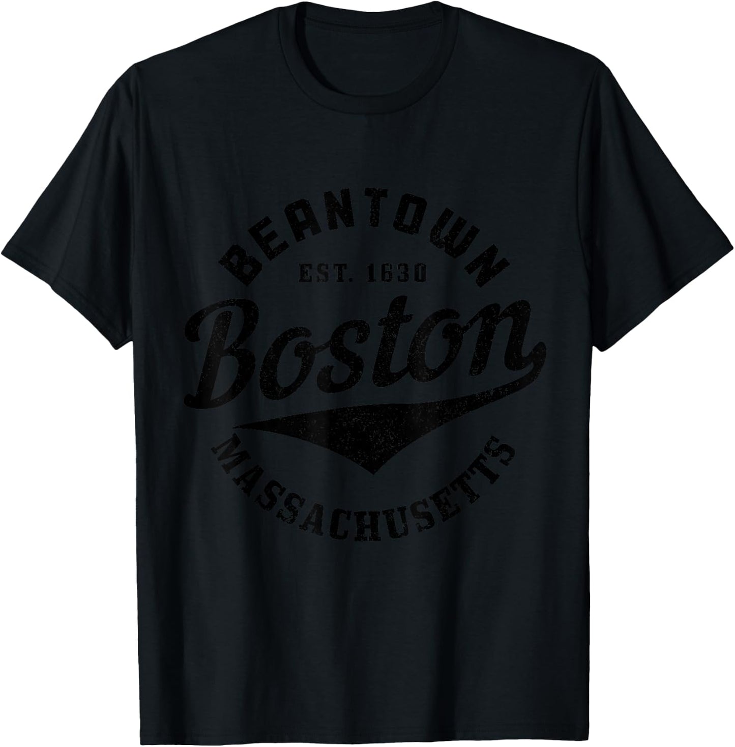 Boston Massachusetts Beantown Est. 1630 Pride Vintage T-Shirt - T-Shirt | Black