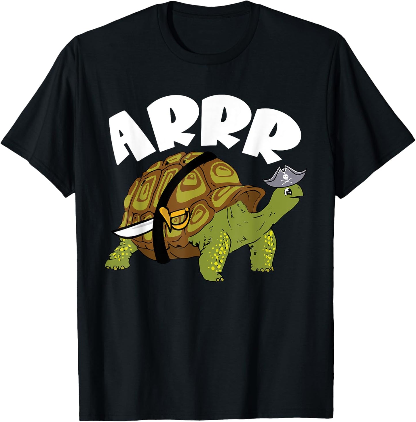 Arrr Pirate Tortoise Turtle Reptile Kids T-Shirt - T-Shirt | Black