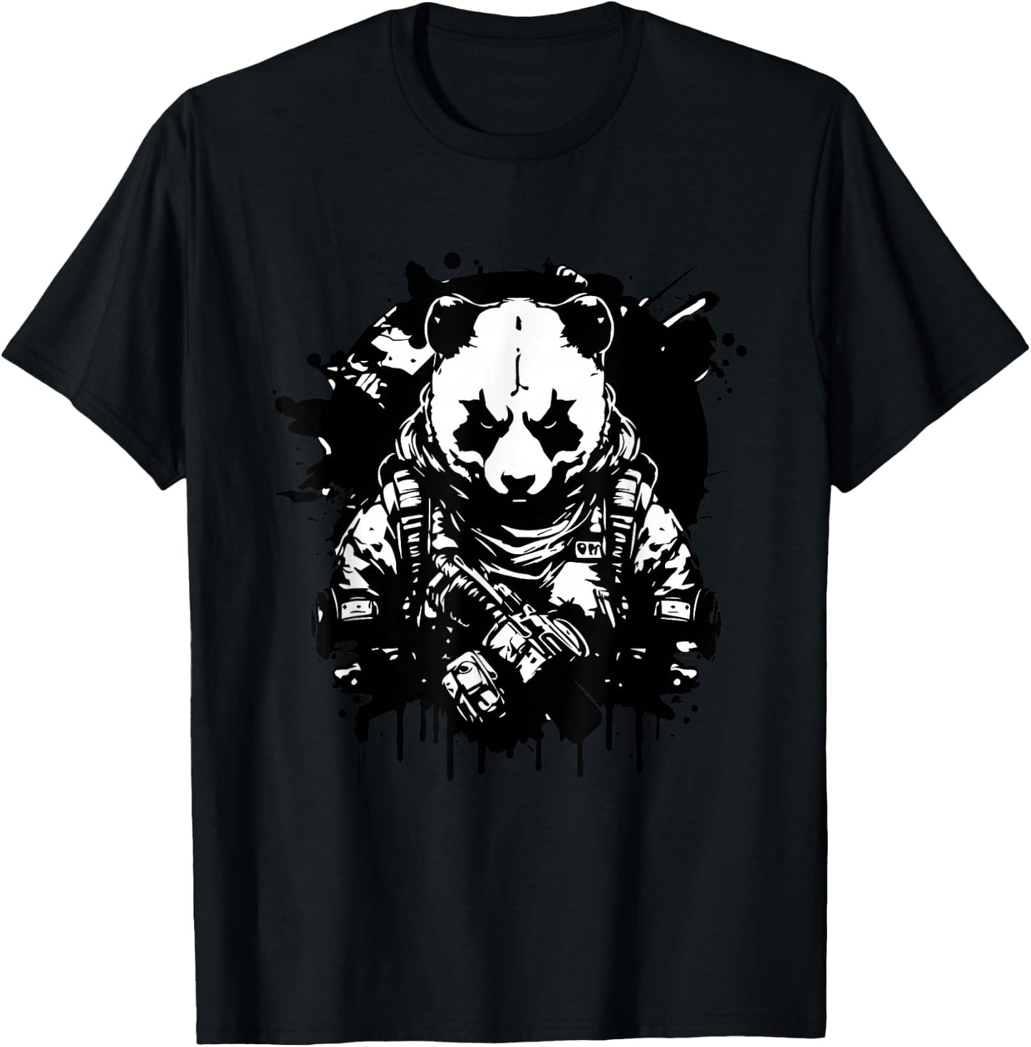 Determined Tactical Panda - Not so Fluffy and Harmless T-Shirt - T-Shirt | Black