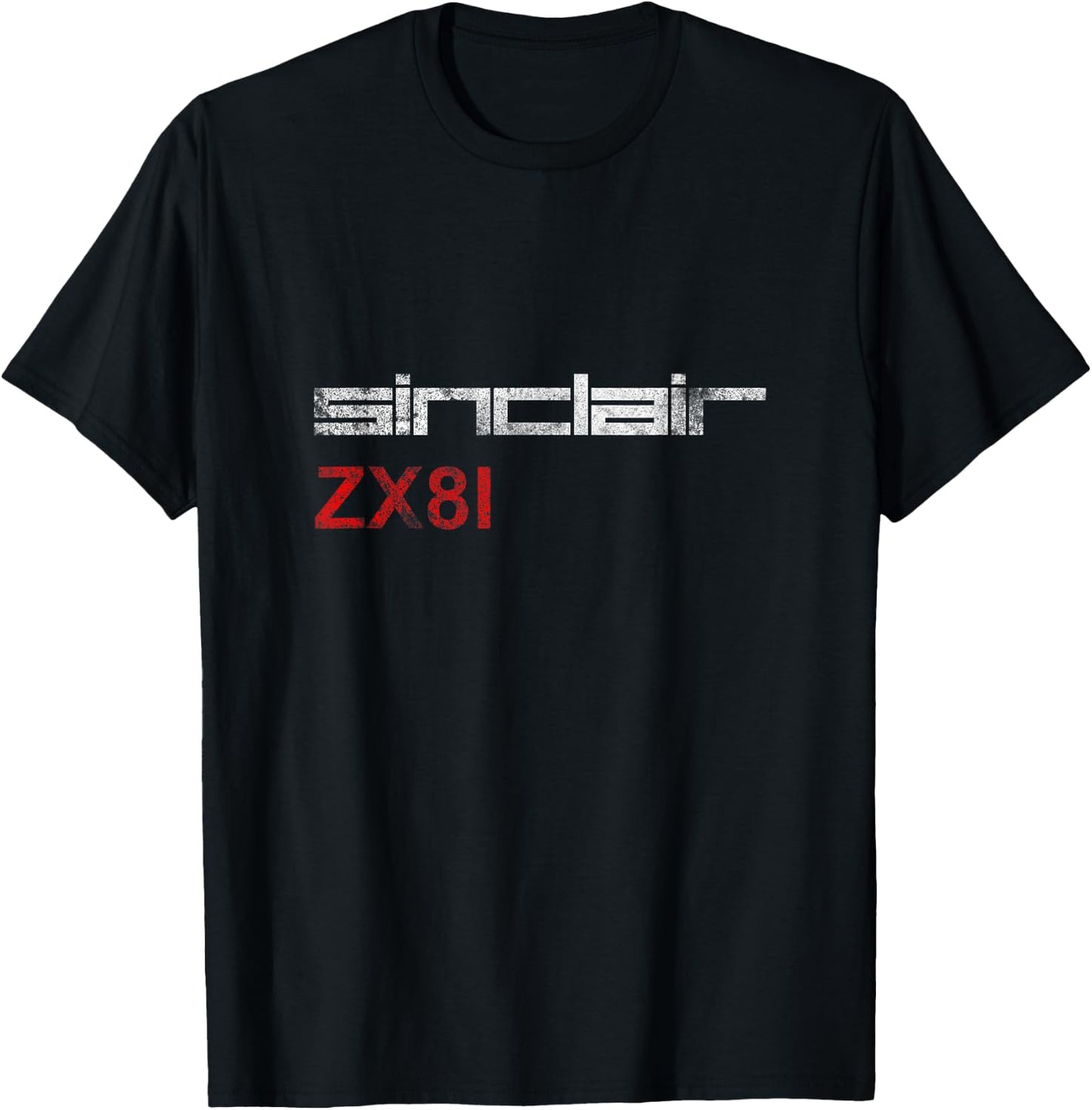 SINCLAIR ZX81 - GRUNGE Stonewashed Effect T-Shirt - T-Shirt | Black