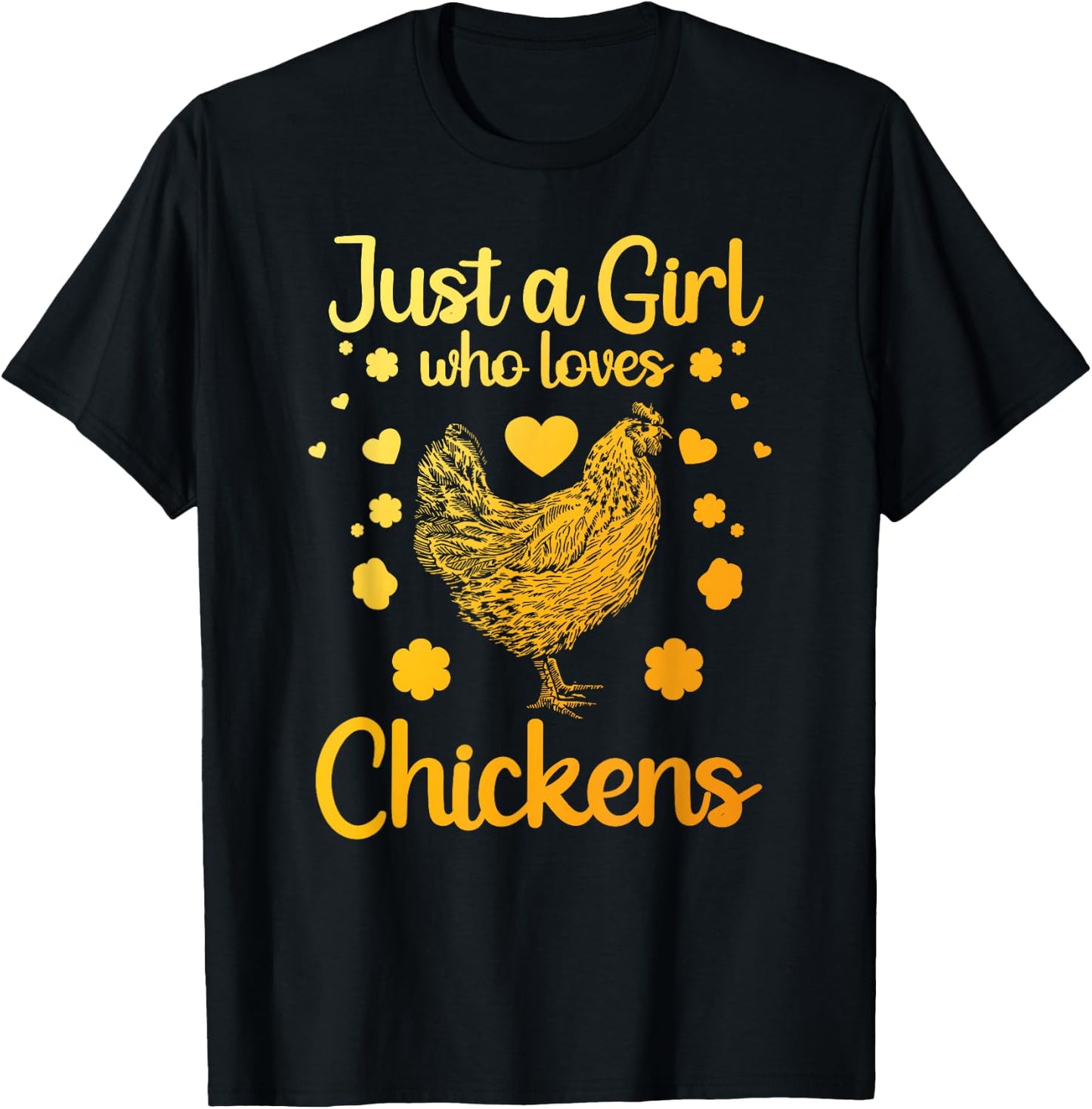 Funny Girl Chicken Design For Kids Women Mom Chicken Lover T-Shirt - T-Shirt | Black
