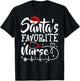 Santa's Favorite Nurse Christmas Scrub Top Stethoscope Xmas T-Shirt - T-Shirt | Black
