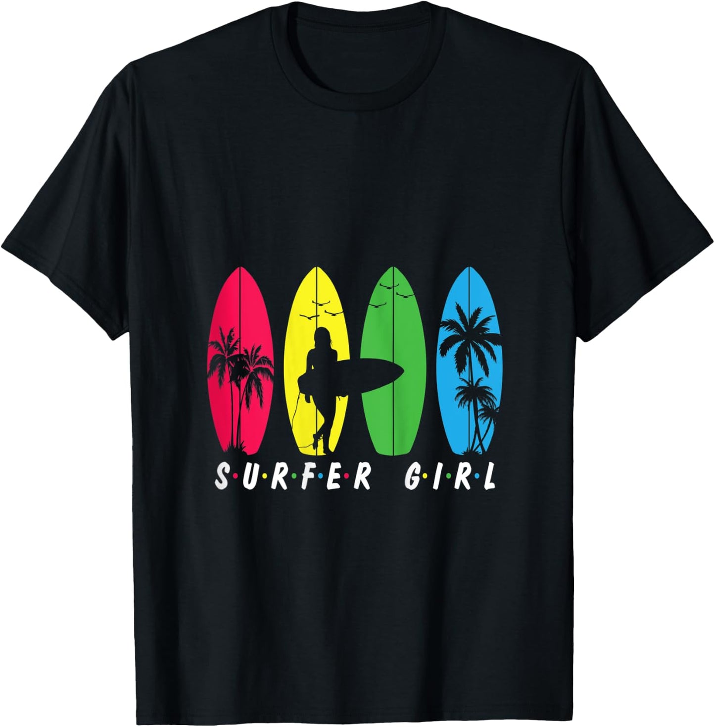 Surfer Girl Costume Vintage Surfboard Surfers Gifts Surfing T-Shirt - T-Shirt | Black