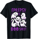 Epilepsy is Boo Sheet Purple Boos Funny Halloween Ghost T-Shirt - T-Shirt | Black
