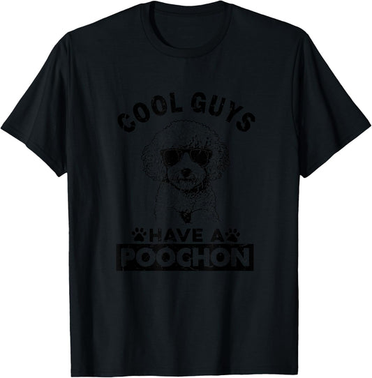 Cool Guys Have a Poochon Funny Poochon Dog Lover Saying Dad Women Kids T-Shirt - T-Shirt | Black