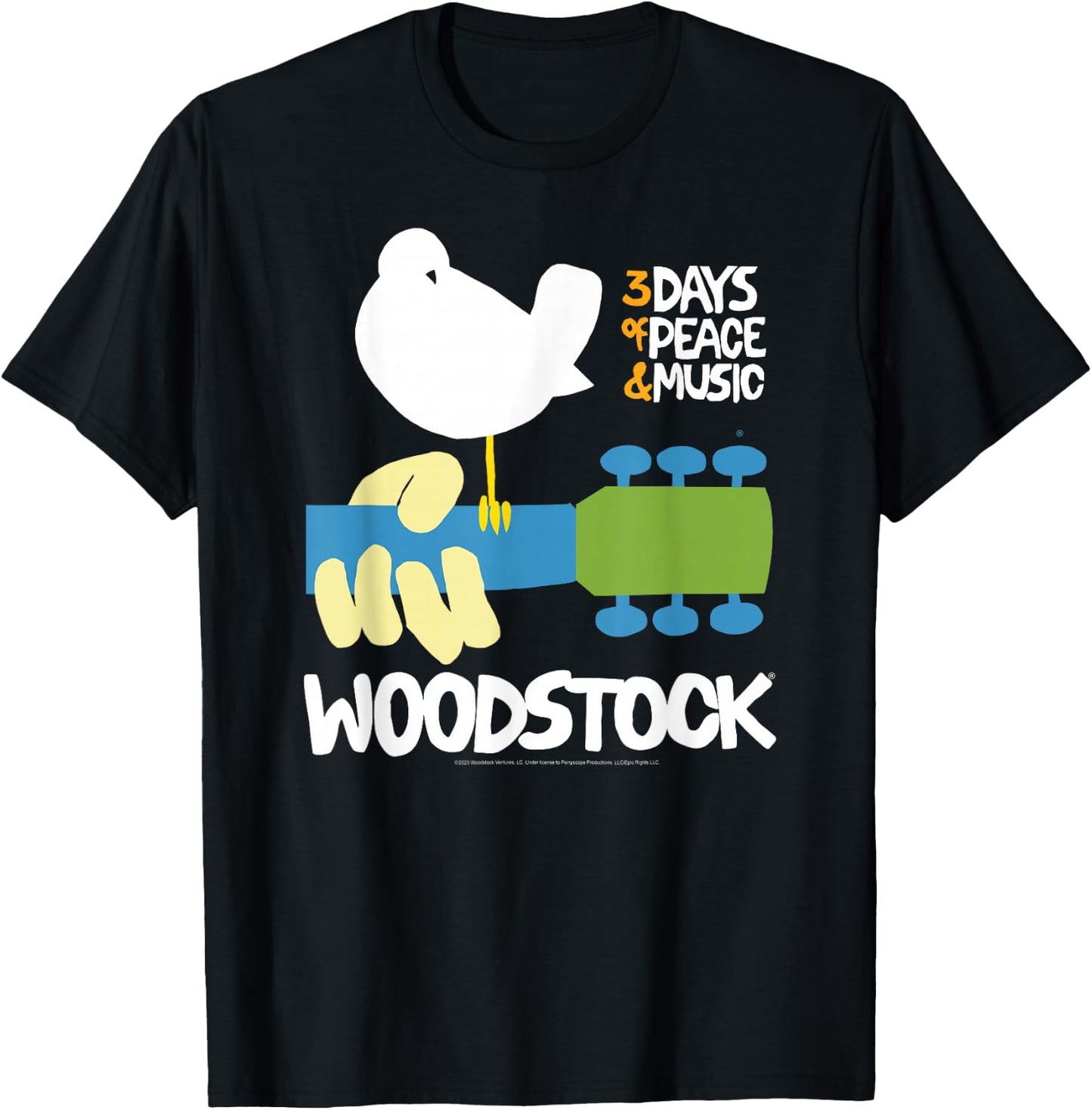 Woodstock - 3 Days Of Peace And Music Poster T-Shirt - T-Shirt | Black