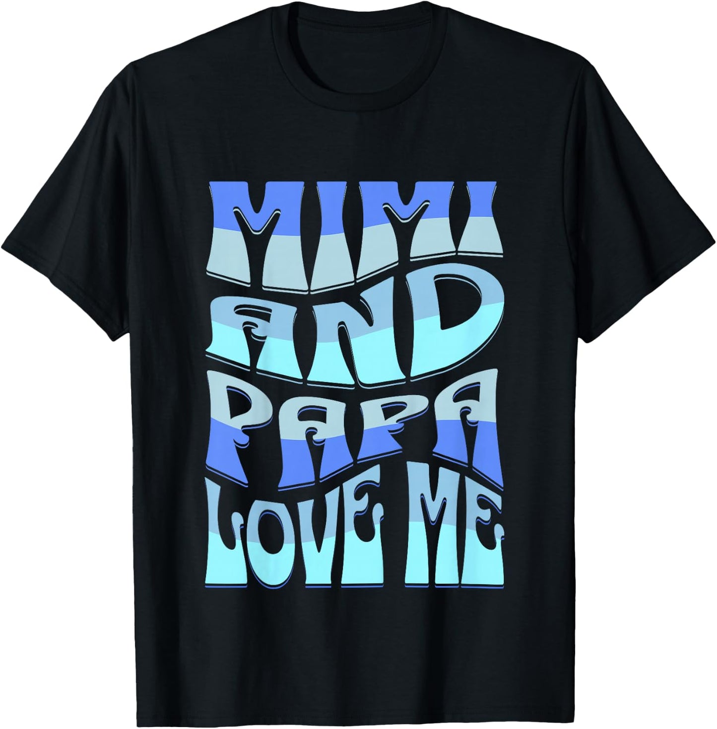 Kids Mimi and Papa Love Me Grandson T-Shirt - T-Shirt | Black