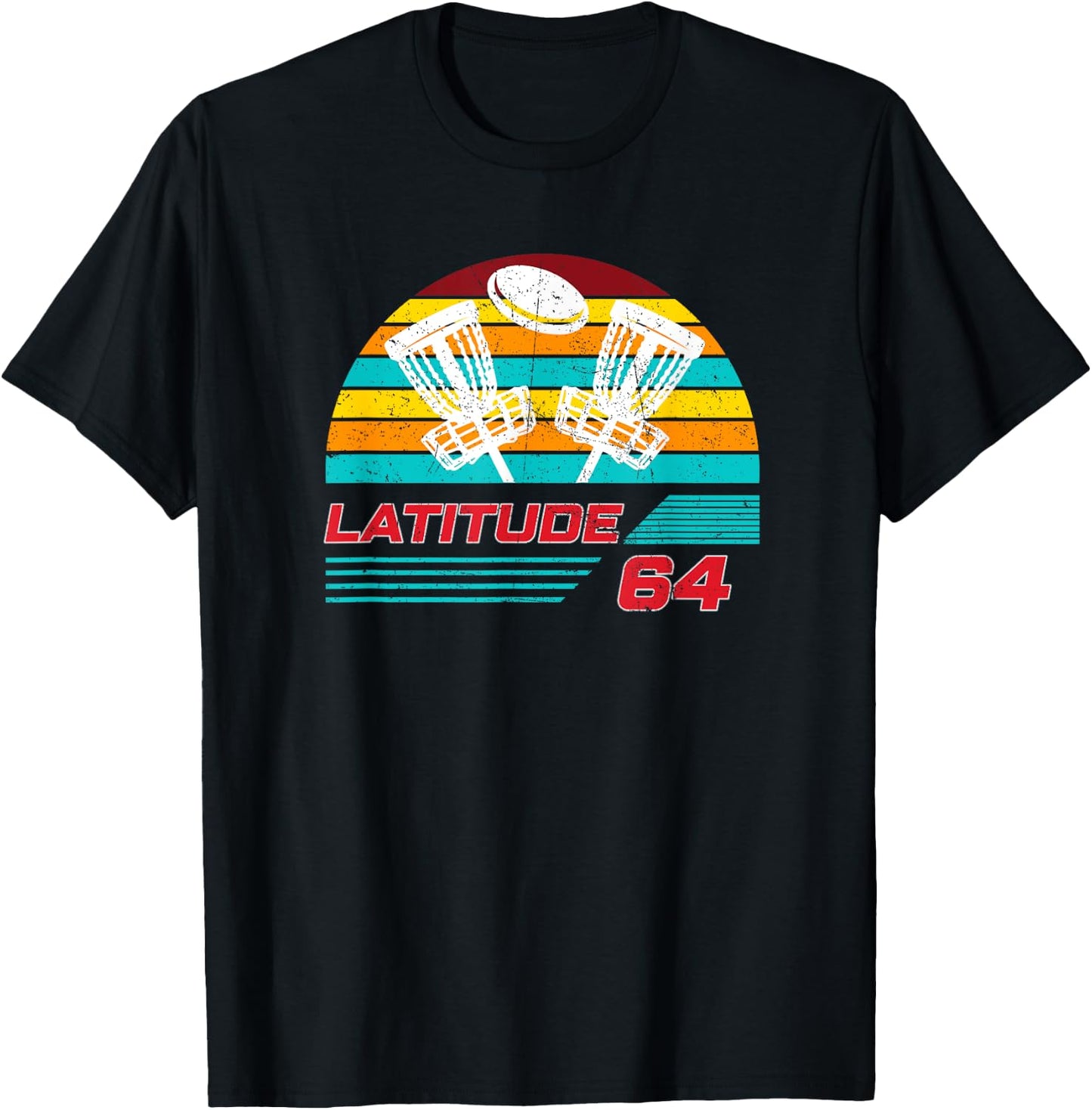 Latitude 64 Disc Golf Retro Vintage Men Women T-Shirt - T-Shirt | Black