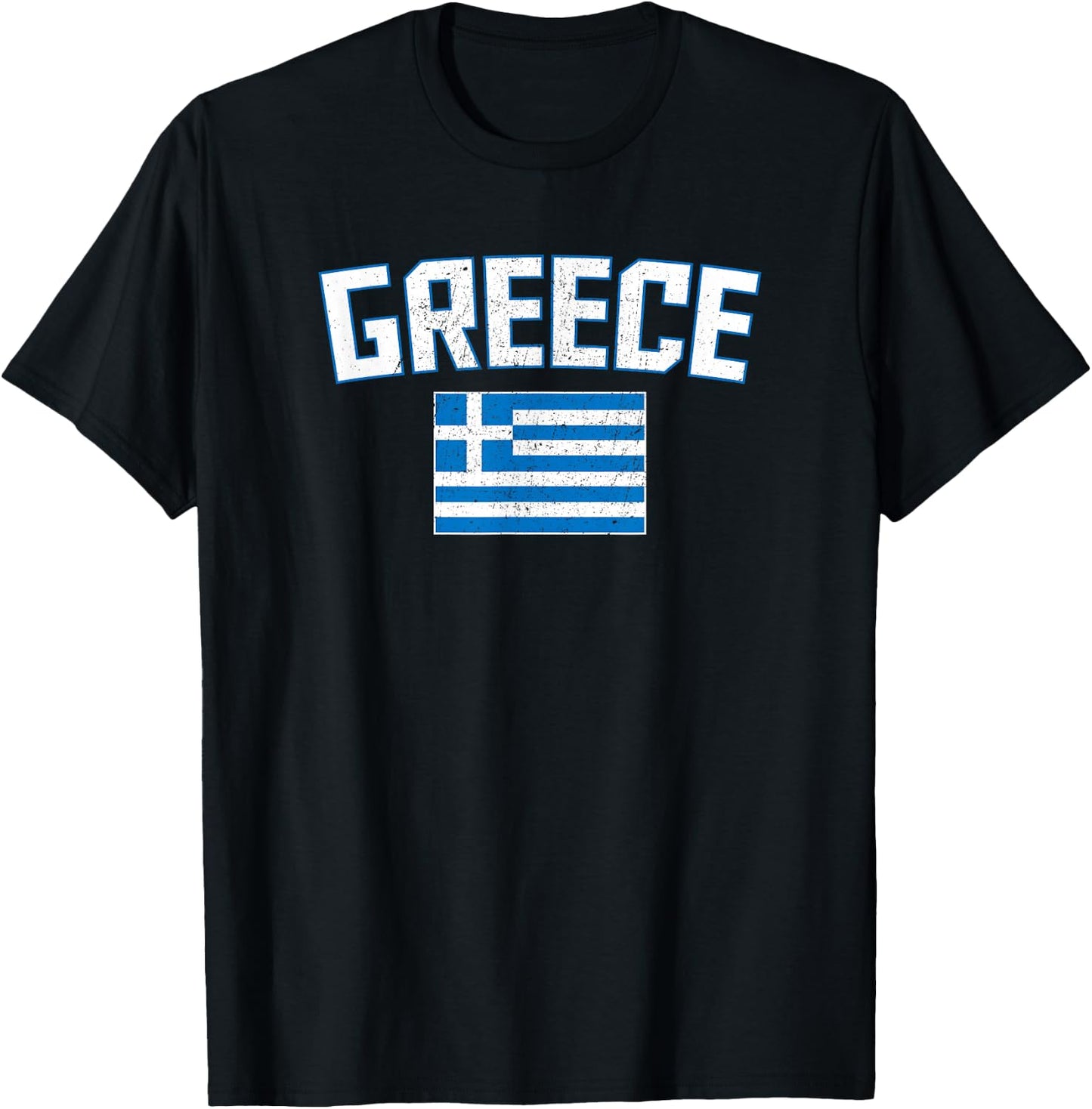 Vintage Distressed Greece Flag Greek Pride T-Shirt - T-Shirt | Black