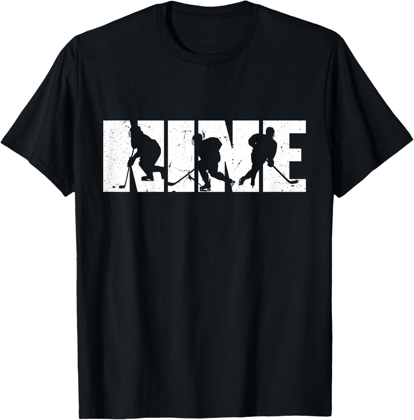 9th Birthday Retro Ice Hockey 9 Years Old Boy Girl T-Shirt - T-Shirt | Black