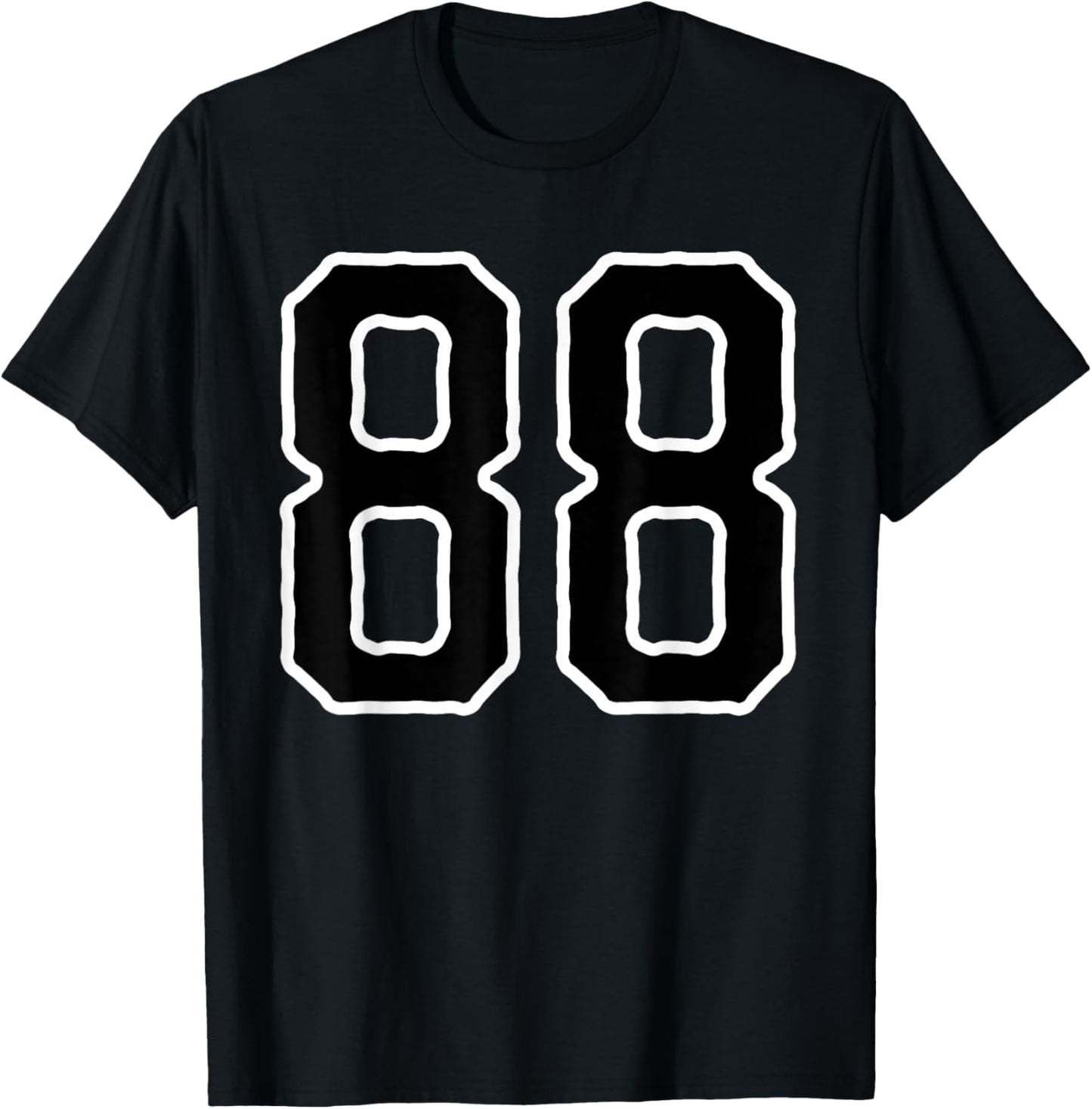 Number #88 White Black Sport Number 88 T-Shirt - T-Shirt | Black