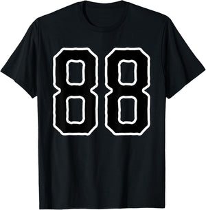 Number #88 White Black Sport Number 88 T-Shirt - T-Shirt | Black