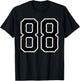 Number #88 White Black Sport Number 88 T-Shirt - T-Shirt | Black