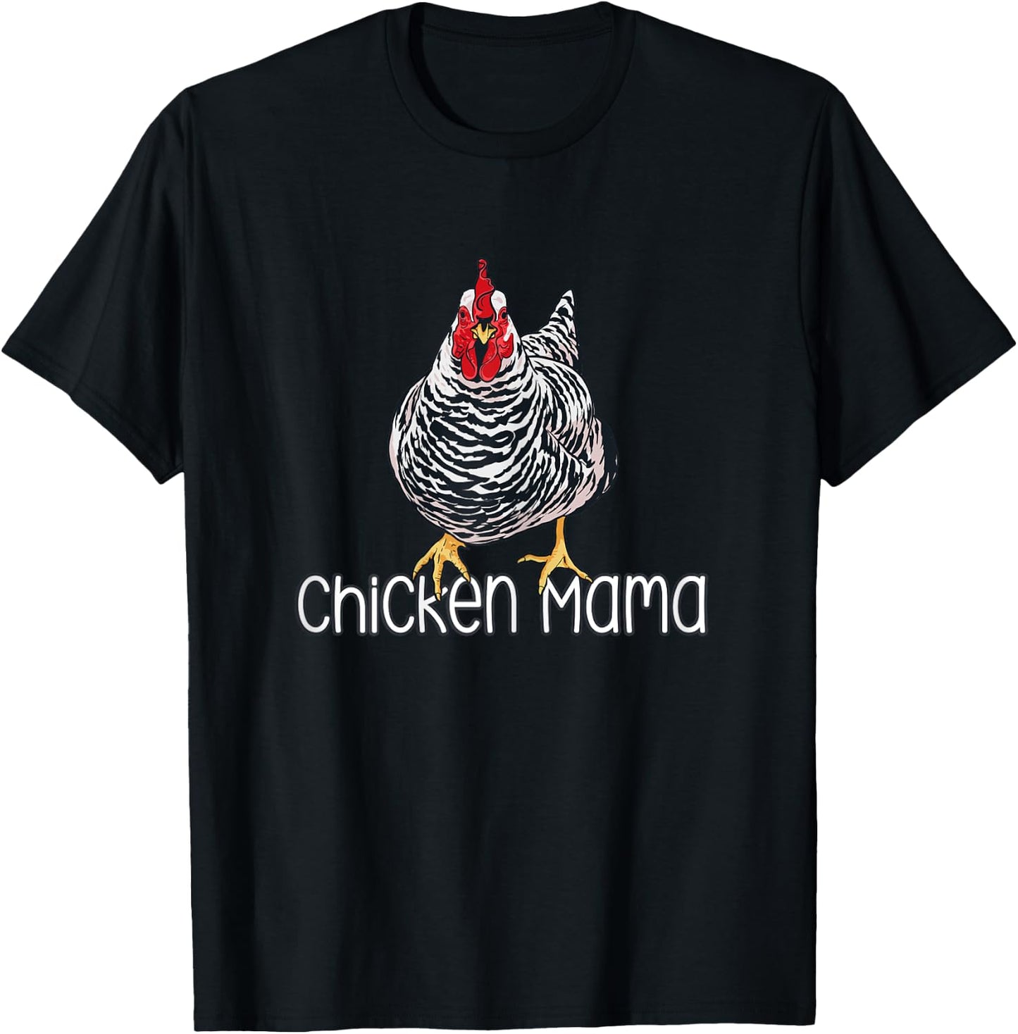 Chicken Mama Plymouth Rock Funny Hen Bird Lover Mom T-Shirt - T-Shirt | Black