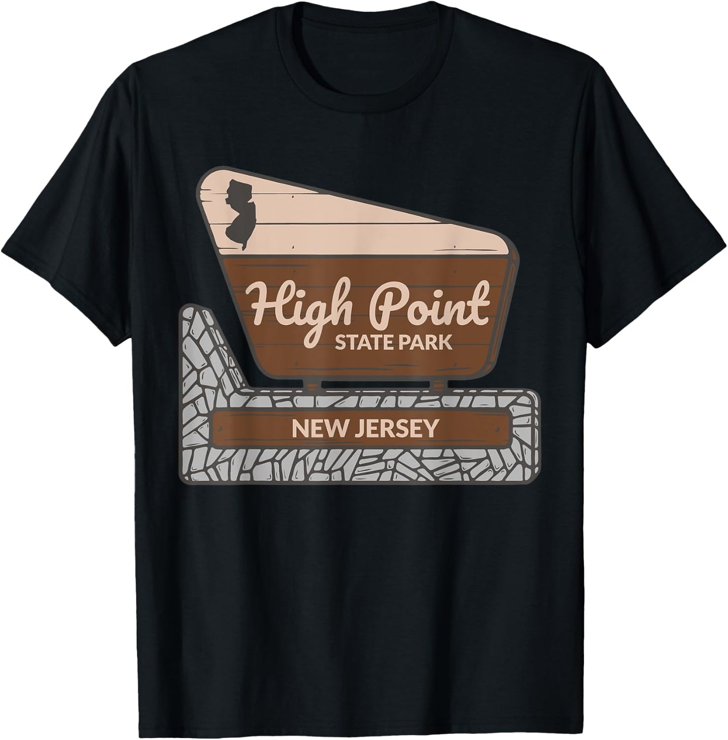 High Point State Park New Jersey Welcome Sign Souvenir T-Shirt - T-Shirt | Black