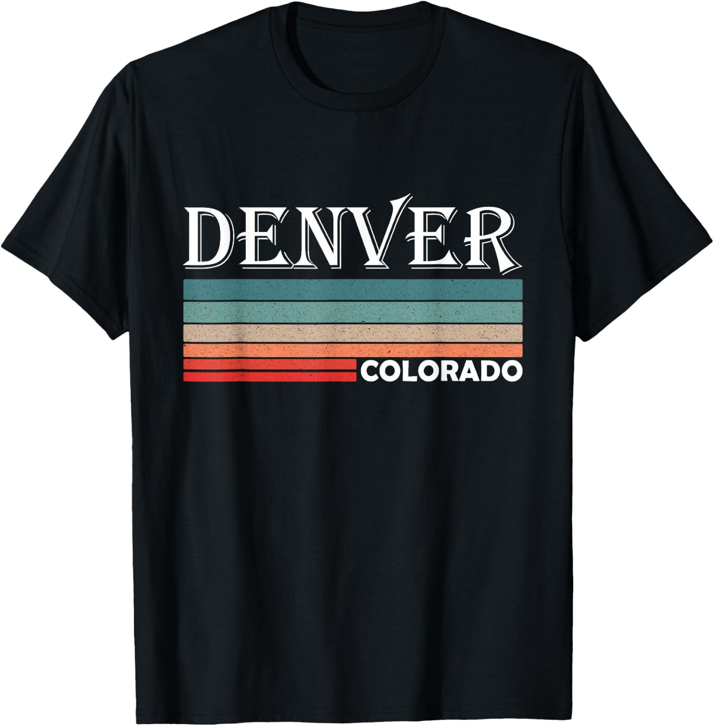 Retro Denver Colorado CO Souvenir Gift T-Shirt - T-Shirt | Black