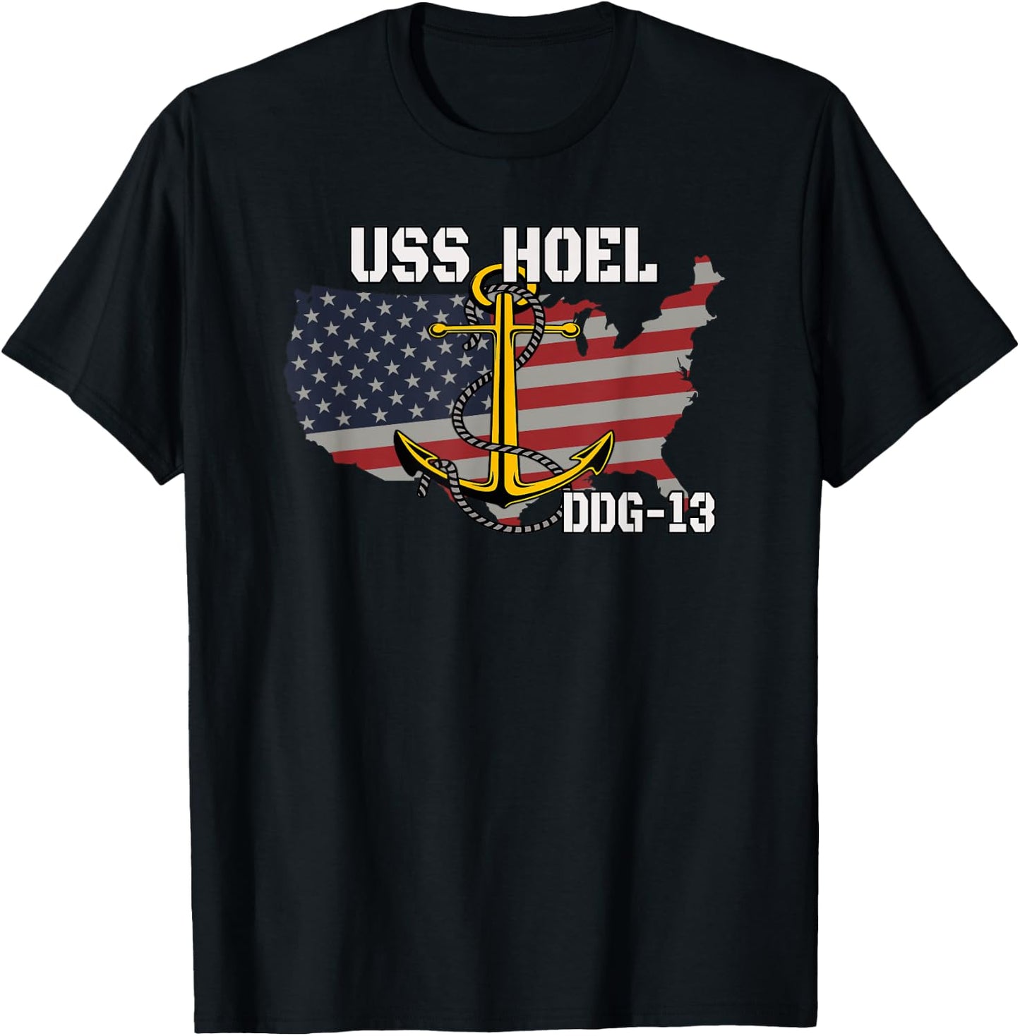USS Hoel DDG-13 Destroyer Veterans Day Father Grandpa Dad T-Shirt - T-Shirt | Black