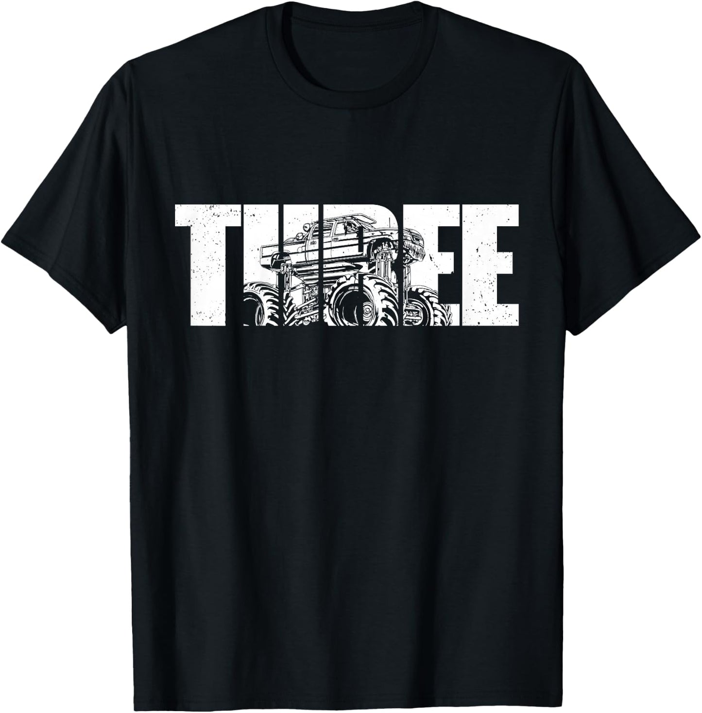 Kids 3 Year Old Shirt 3rd Birthday Monster Truck Boys Girls Kid T-Shirt - T-Shirt | Black