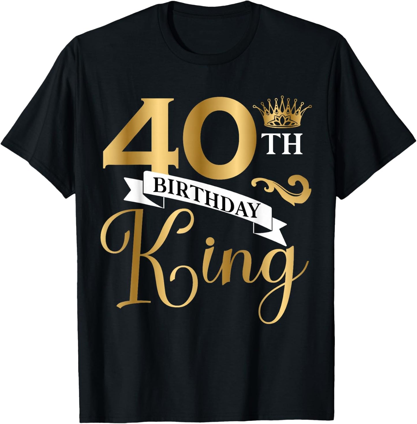 40 Year Old Birthday King Husband 40th B-Day Family Matching T-Shirt - T-Shirt | Black