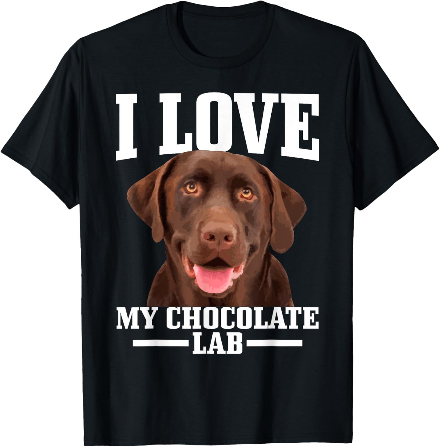 I Love My Chocolate Lab Labrador Retriever Mom Dad Dog Women T-Shirt - T-Shirt | Black