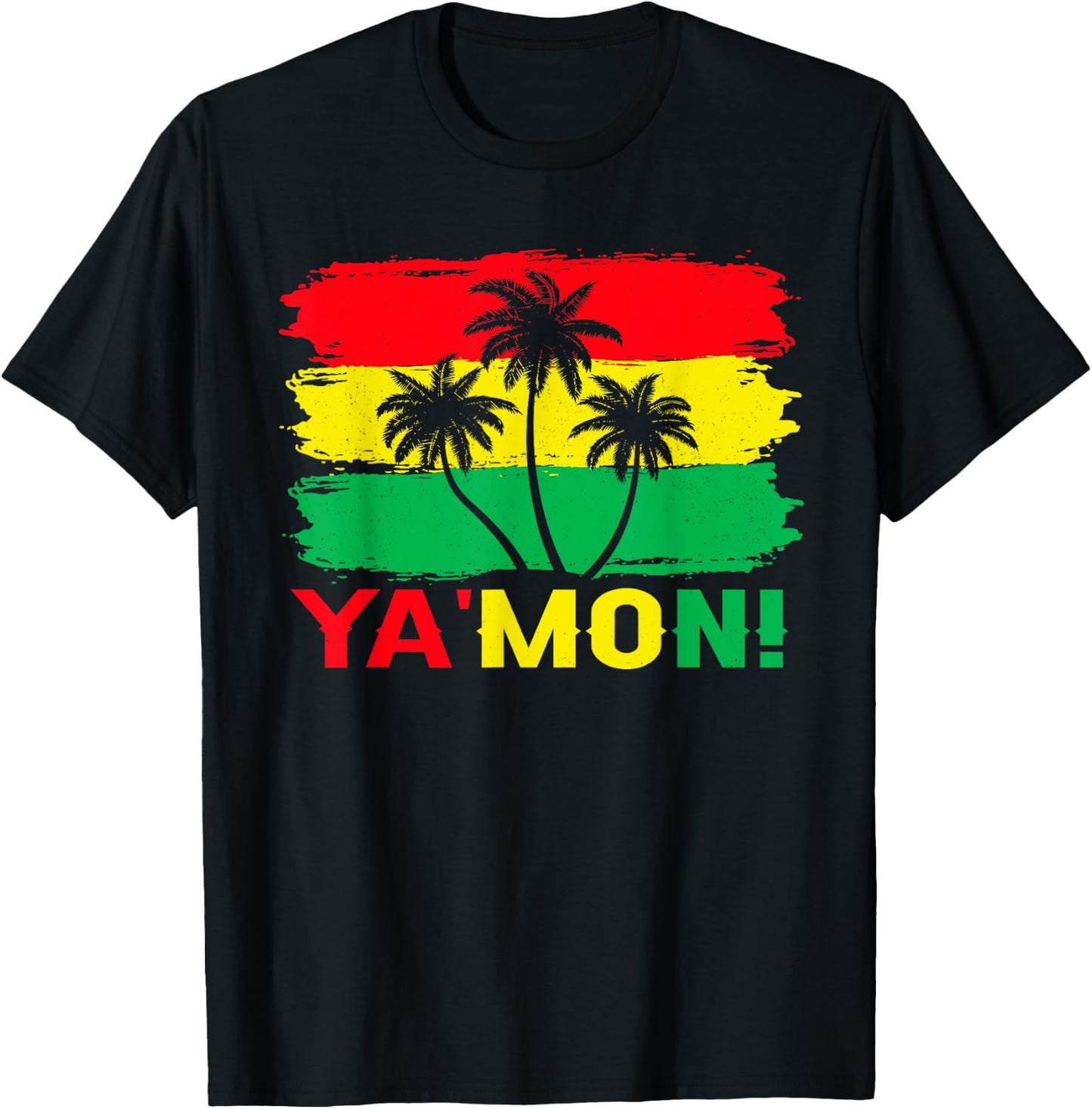 Ya Mon Jamaica Vacation Rasta Reggae Roots T-Shirt - T-Shirt | Black