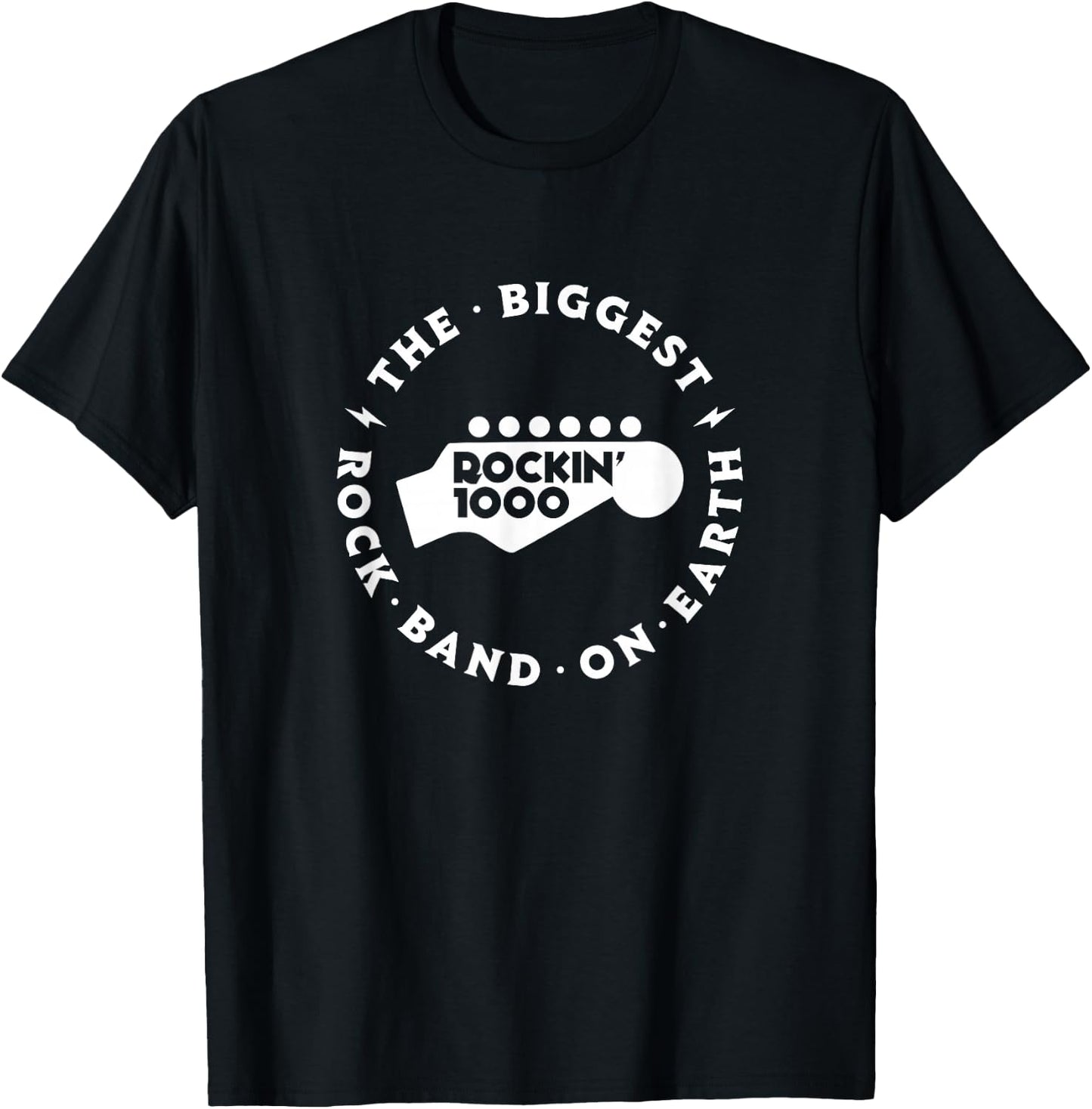 Rockin'1000 The Biggest Rock Band On Earth - circle version T-Shirt - T-Shirt | Black
