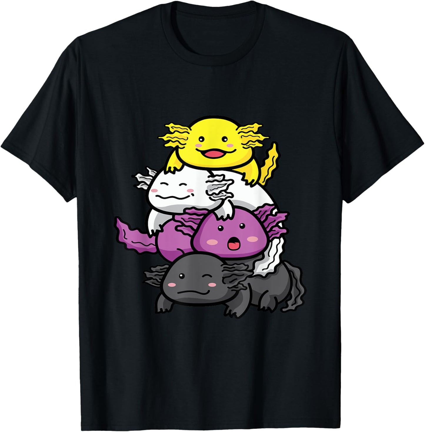 Axolotl Non Binary Flag Envy NB Queer Nonbinary Pride T-Shirt - T-Shirt | Black