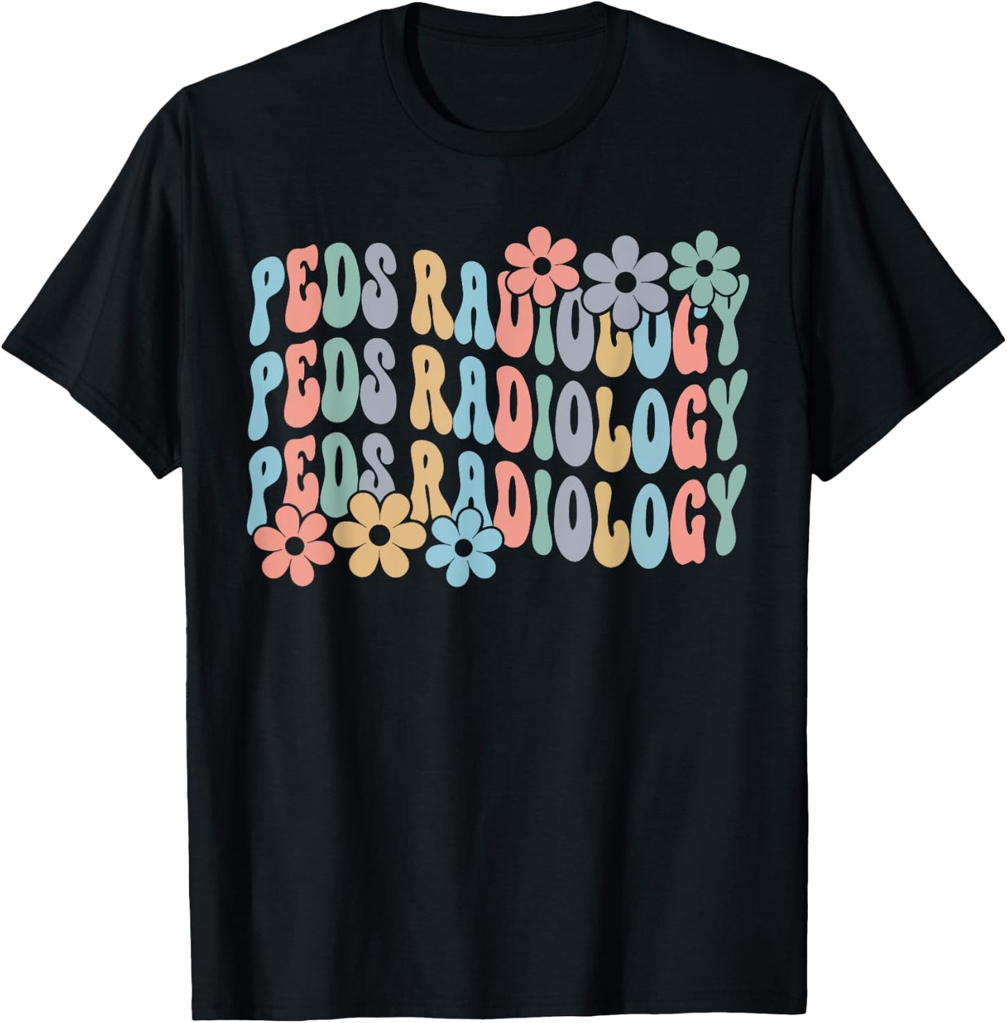 Retro Groovy PEDS Radiology Pediatric Radiologist Xray Tech T-Shirt - T-Shirt | Black