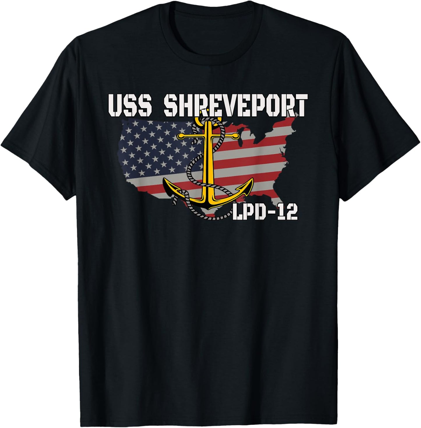 USS Shreveport LPD-12 Landing Platform Dock Veterans Father T-Shirt - T-Shirt | Black