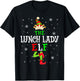 The Lunch Lady Elf Christmas Elf Party Matching Family Group T-Shirt - T-Shirt | Black