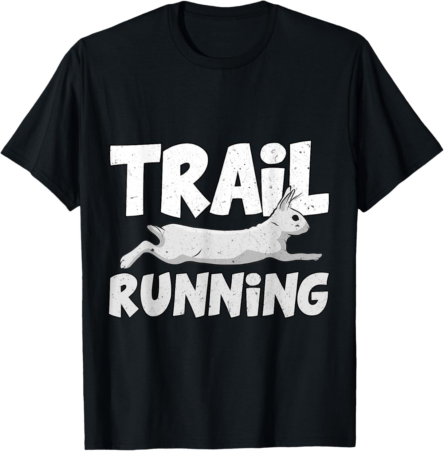 Trail Running Jogging Run Outdoor Sports Rabbit Bunny T-Shirt - T-Shirt | Black