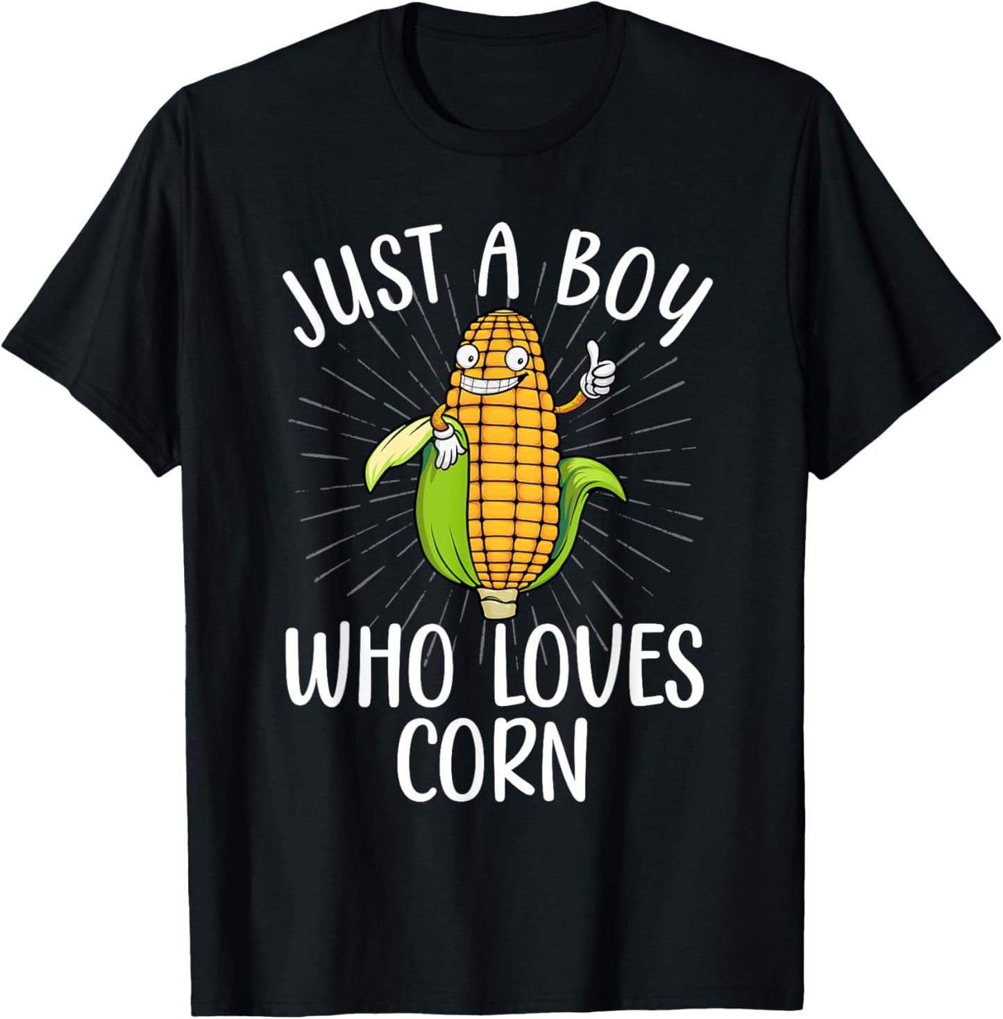 Cute Corn Art For Boys Kids Men Corn On The Cob Farmers Food T-Shirt - T-Shirt | Black