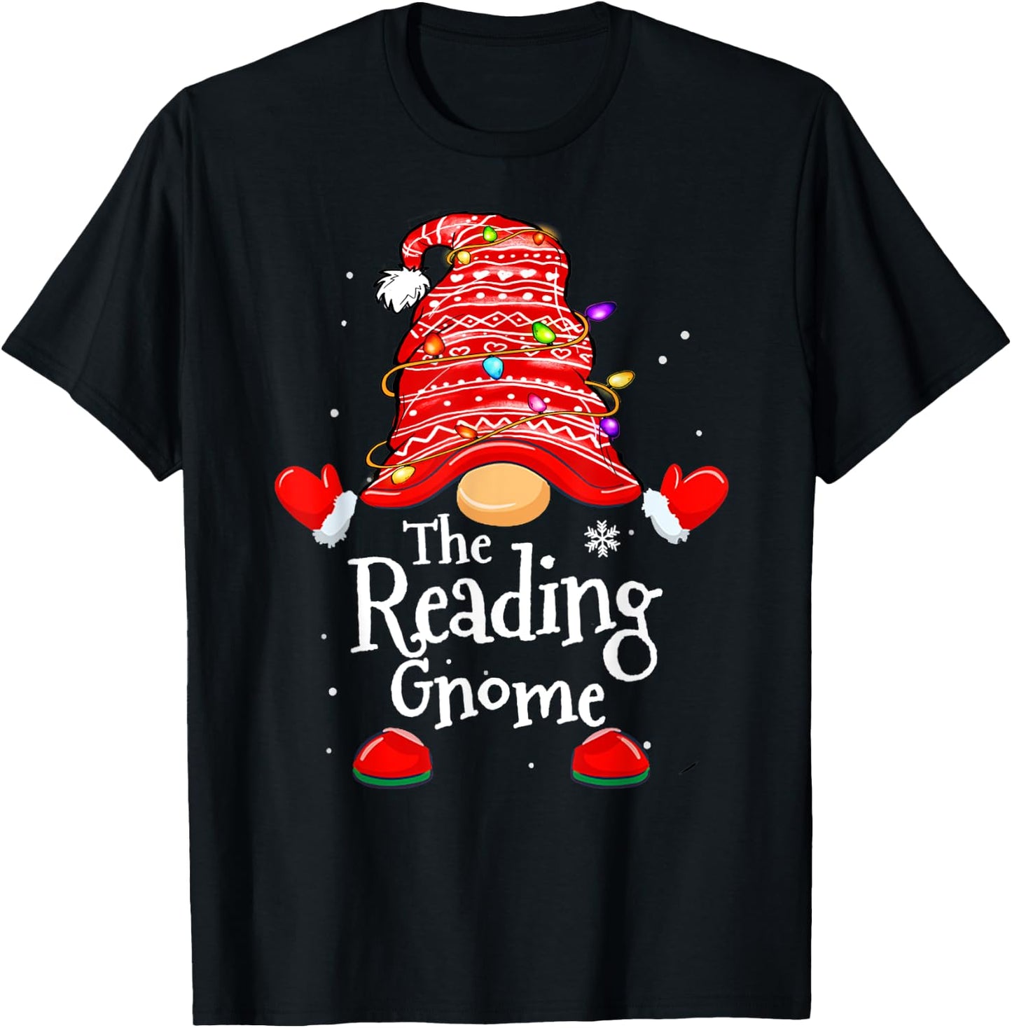 Reading Gnome - Xmas Family Matching Funny Christmas Gnomes T-Shirt - T-Shirt | Black