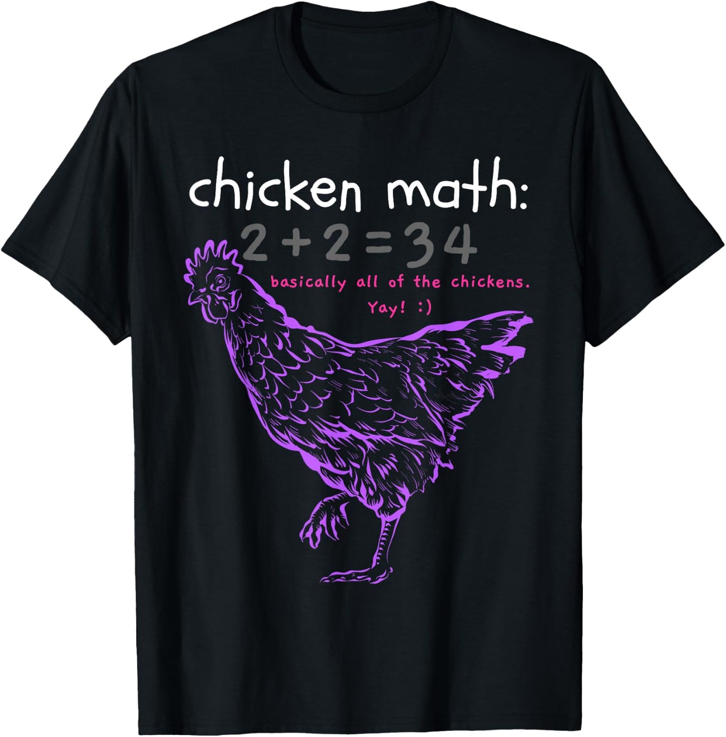 Funny Chicken Math T-Shirt - T-Shirt | Black