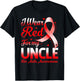 I Wear Red For My Uncle Hiv Aids Awareness Ribbon T-Shirt - T-Shirt | Black