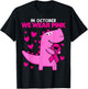 In October We Wear Pink Dinosaur T Rex Breast Cancer Toddler T-Shirt - T-Shirt | Black