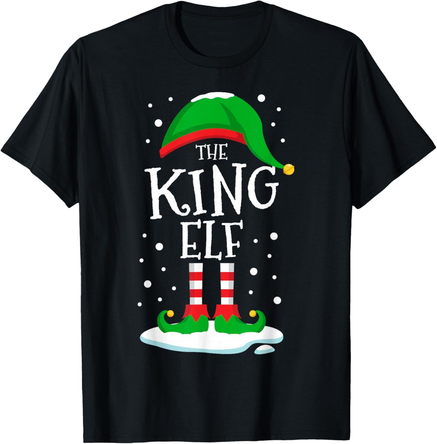 The King Elf Christmas Family Matching Xmas Funny Men Boys T-Shirt - T-Shirt | Black