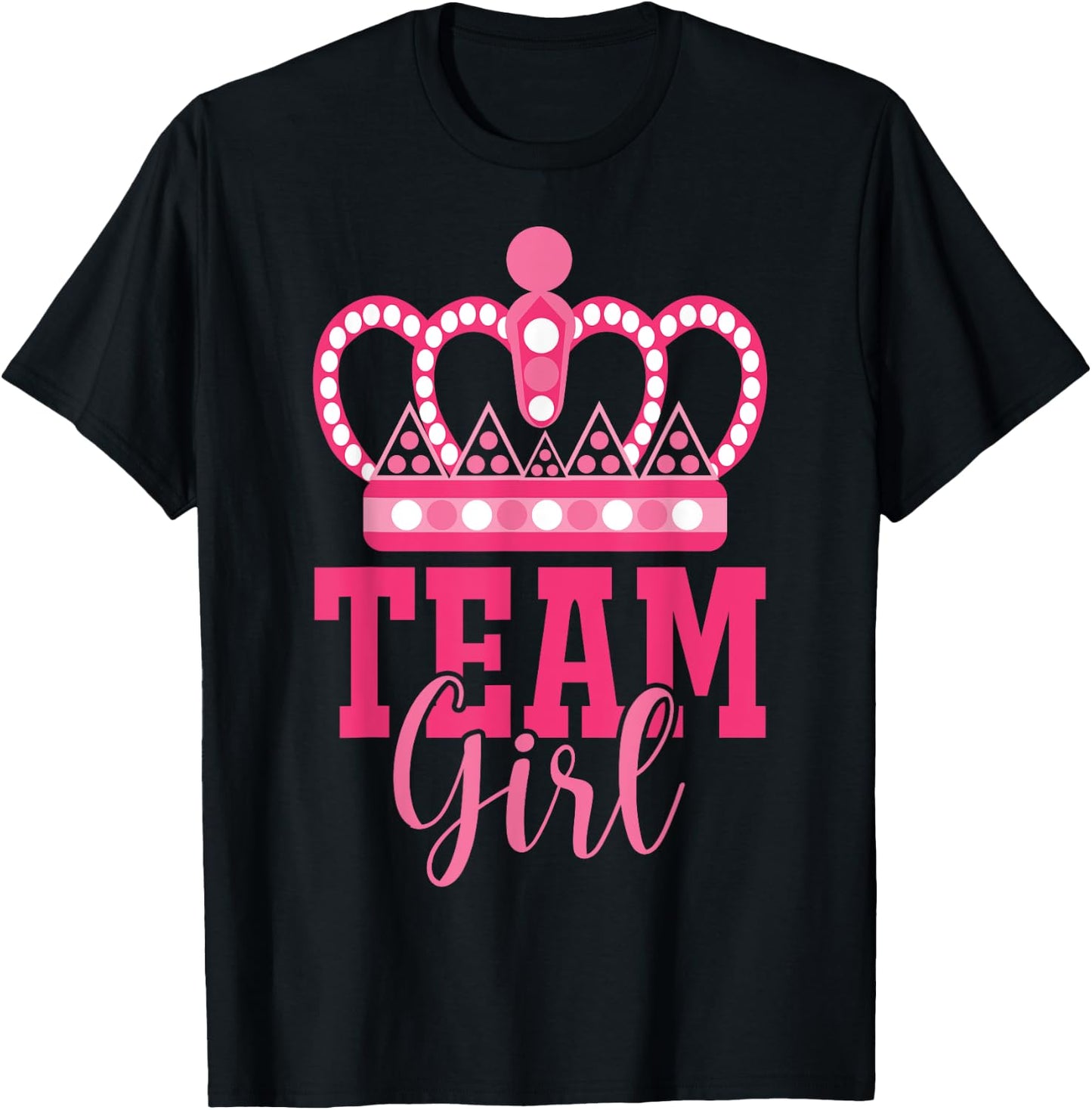 Pink Team Girl Team Boy Gender Reveal Party Matching Family T-Shirt - T-Shirt | Black