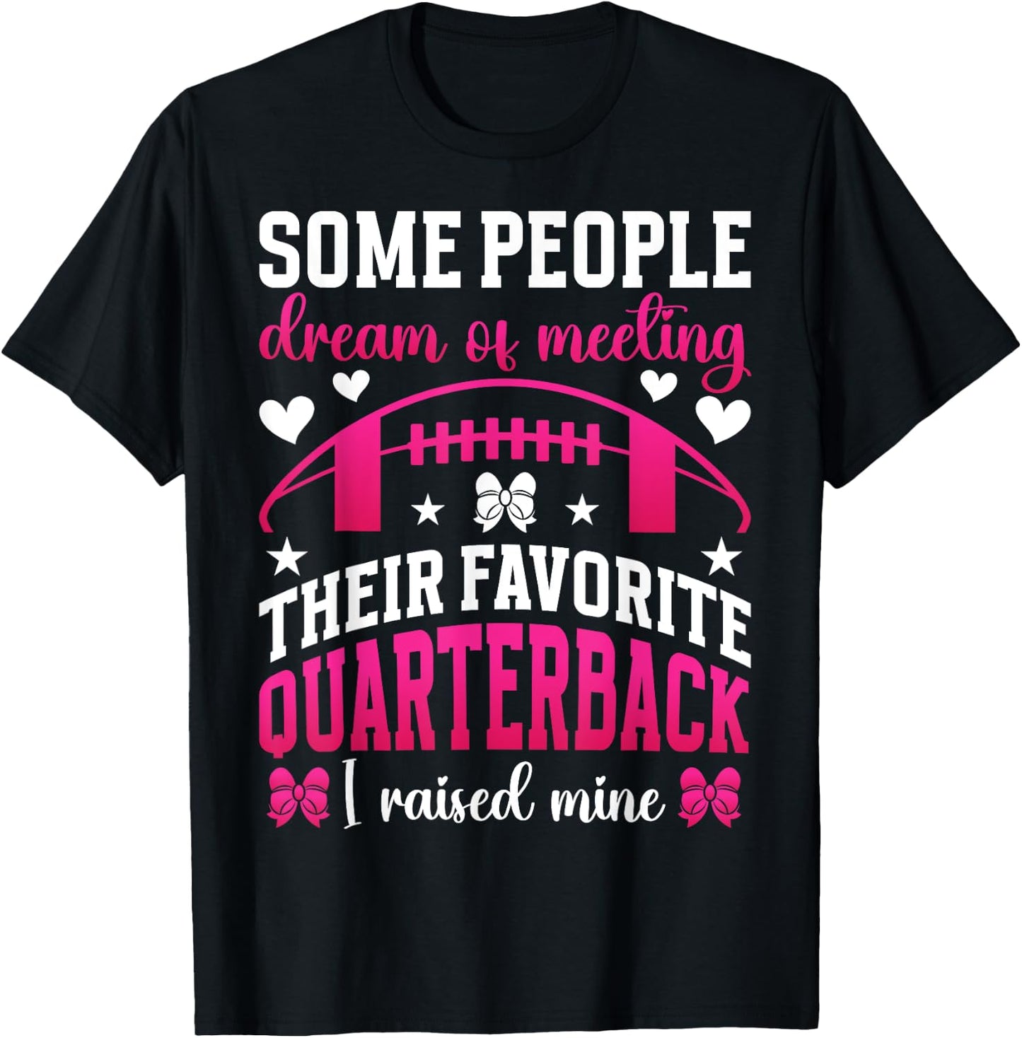Favorite Quarterback Mom Of A Football Quarterback Mother T-Shirt - T-Shirt | Black