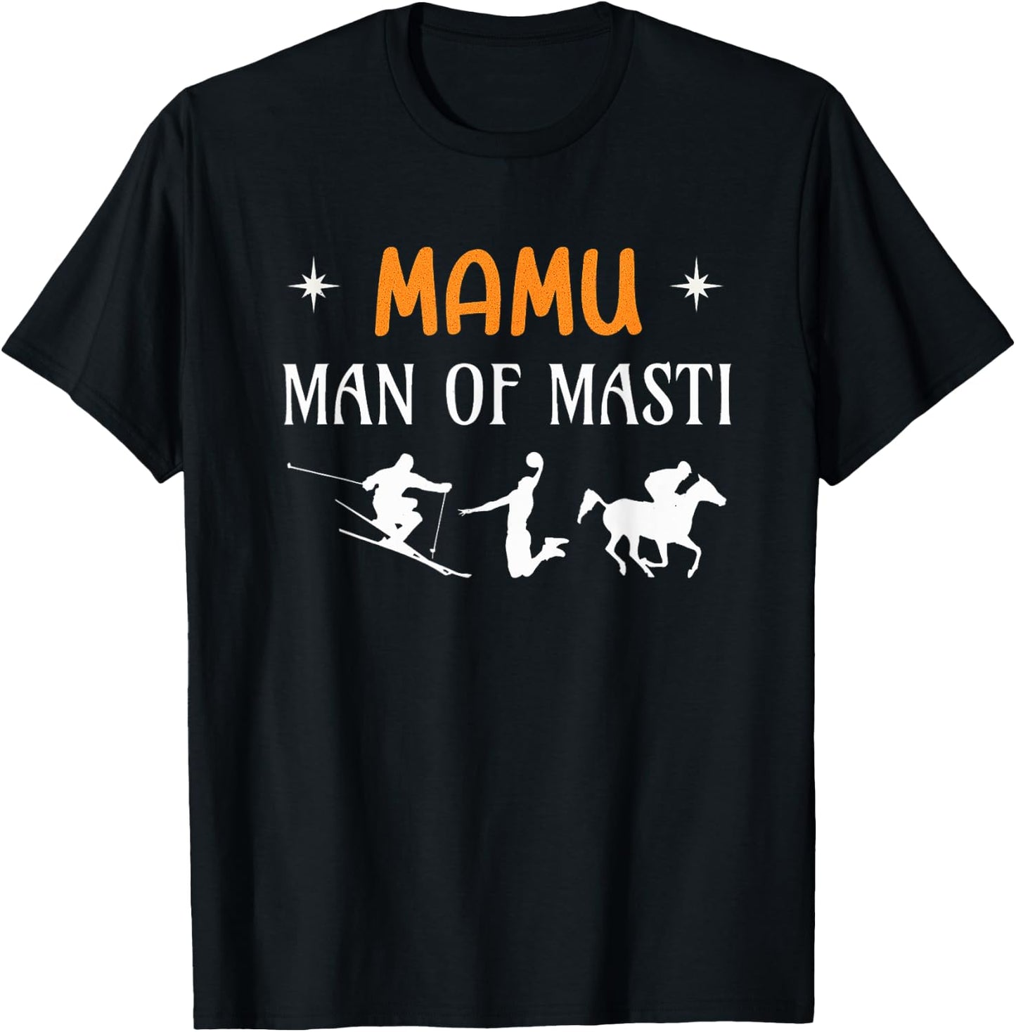Mamu Man of Masti, Cool Mamu Desi Uncle T-Shirt - T-Shirt | Black