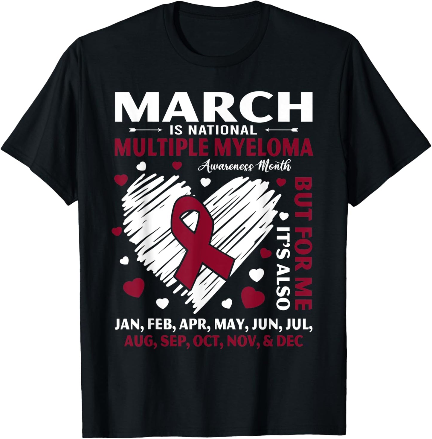 March Is National Multiple Myeloma Awareness Month Warrior T-Shirt - T-Shirt | Black