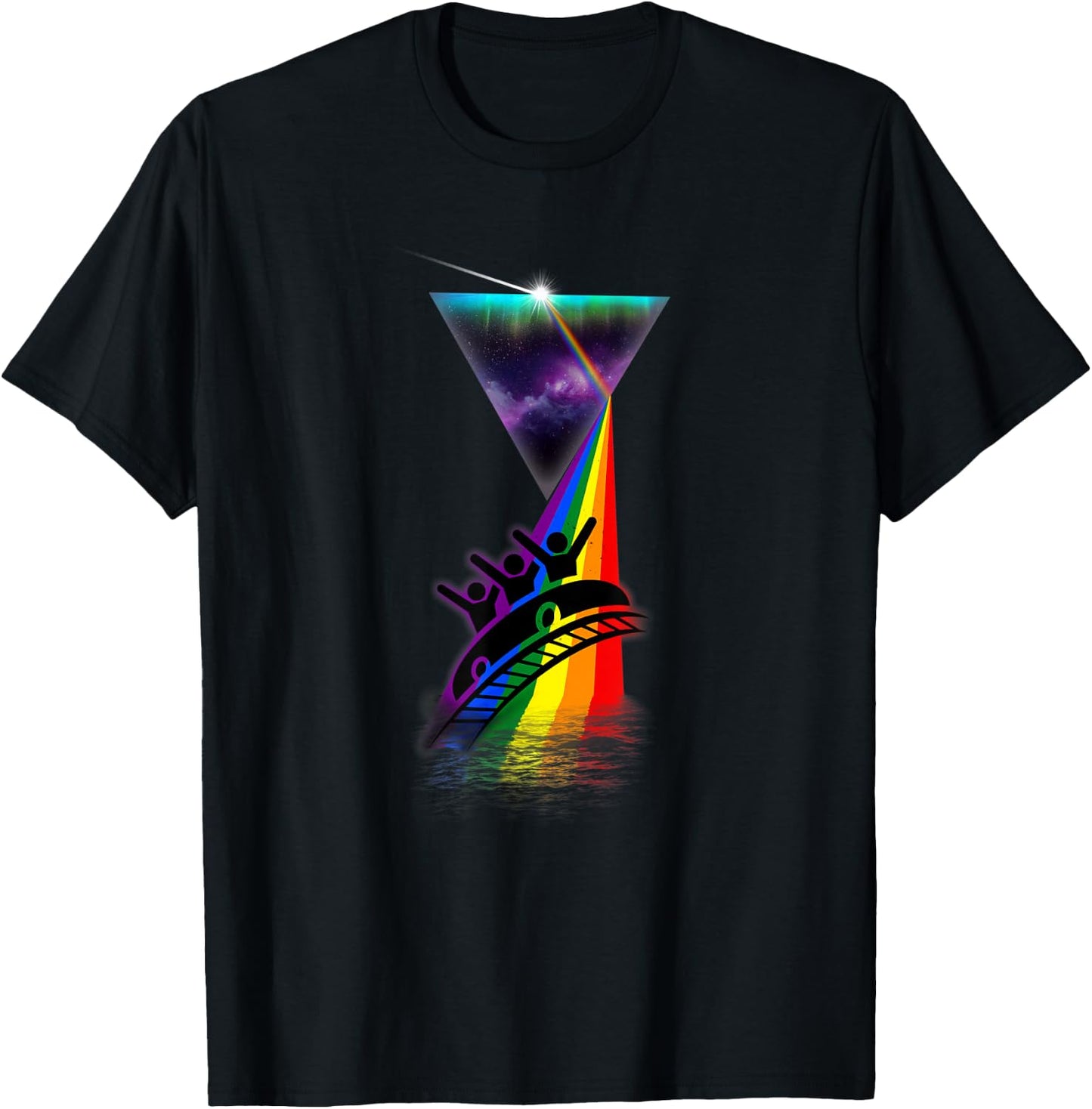 Vintage Retro Prism Roller Coaster T-Shirt - T-Shirt | Black